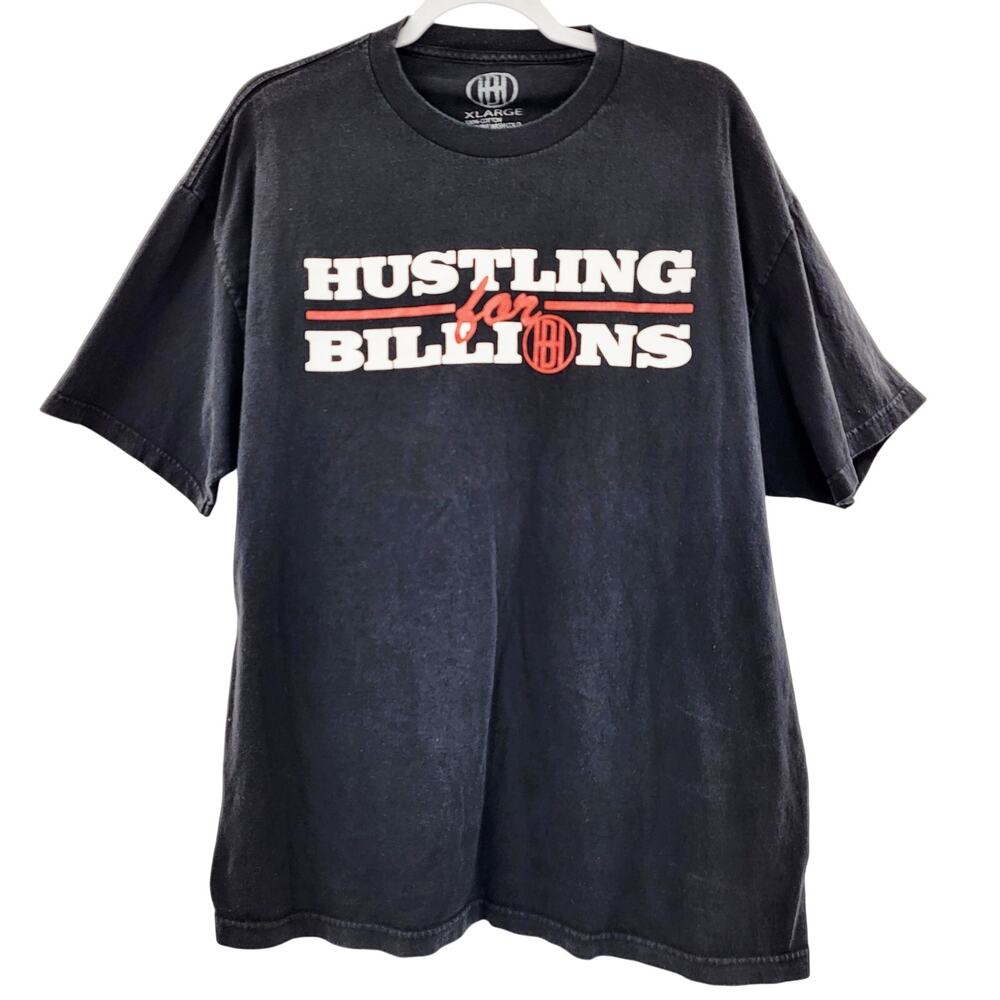 HB Hustling for Billions Black 100% Cotton Short Sleeve T-Shirt Men’s Size XL